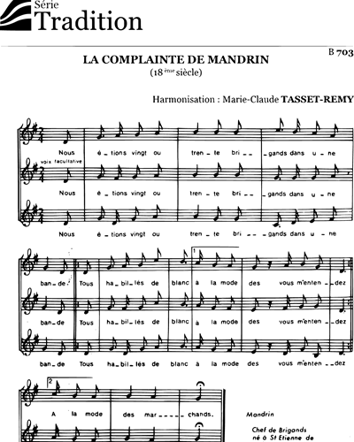 La complainte de mandrin — Marie-Claude Remy