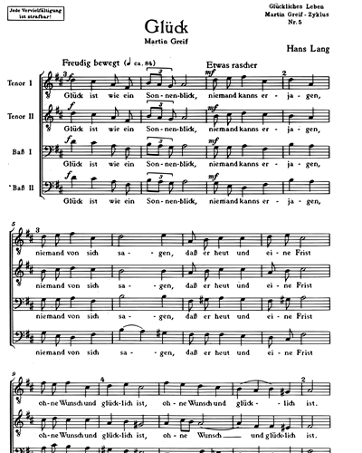 Glückliches Leben Martin Greif — Hans Lang