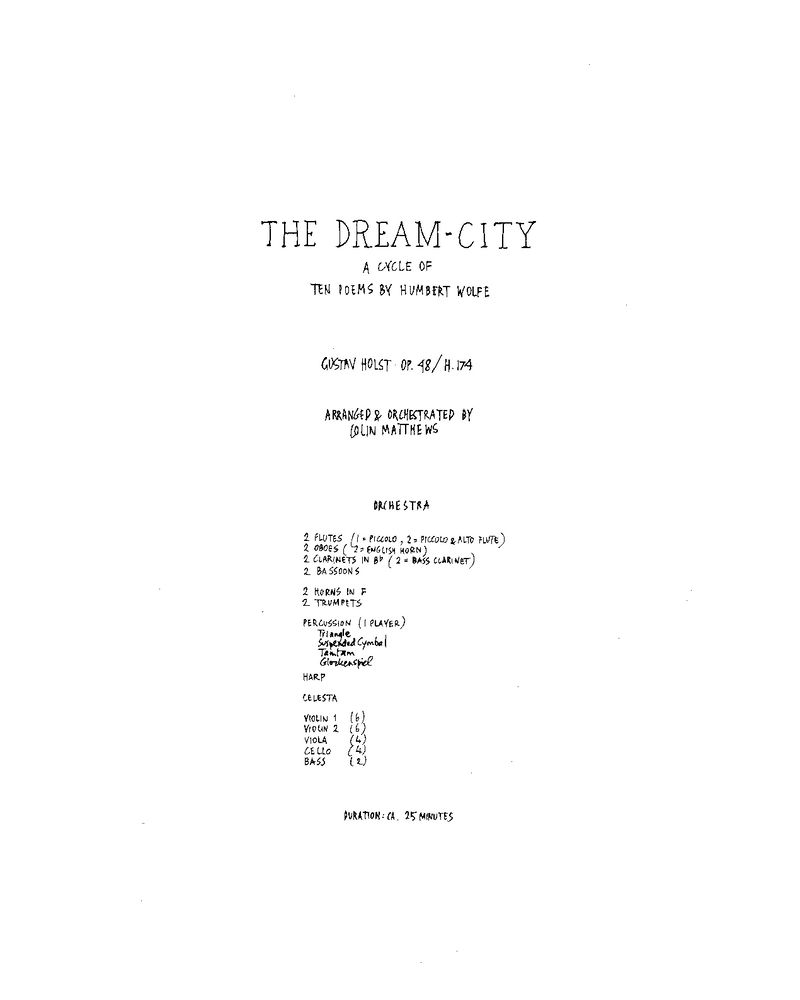 The Dream-City — 霍尔斯特
