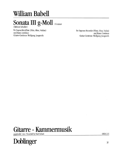 Sonata No. 3 in G minor — William Babell