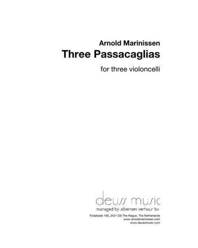 Three Passacaglias — Arnold Marinissen