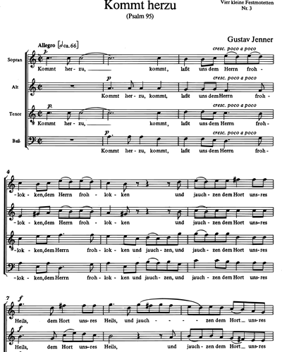 Vier kleine Festmotetten — Gustav Jenner