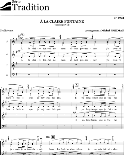 À la claire fontaine — Michel Prezman
