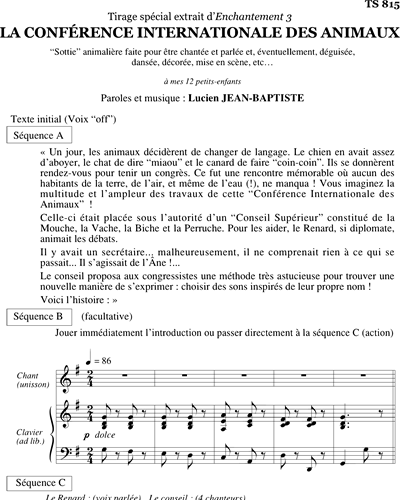 Conférence internationale des animaux - ext Enchantement 3 — Lucien Jean-Baptiste