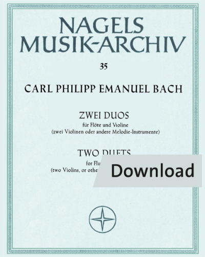 Two Duos from "Musikalisches Vielerley" Wq 140, 142 — C.P.E.巴赫