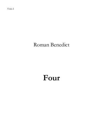 Four: Viola Quartet — Roman Benedict