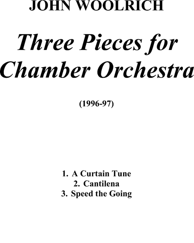 Three Pieces for Chamber Orchestra — John Woolrich
