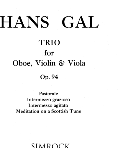 Trio in A, op. 94 — Hans Gál