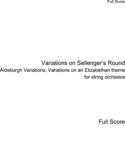 Variations on Sellenger's Round (Aldeburgh Variations) — Various