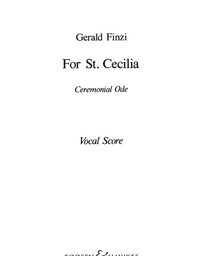 For St. Cecilia, op. 30 — Gerald Finzi