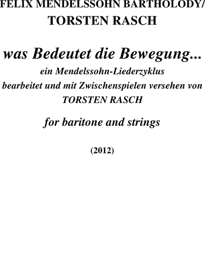Was bedeutet die Bewegung... — 门德尔松