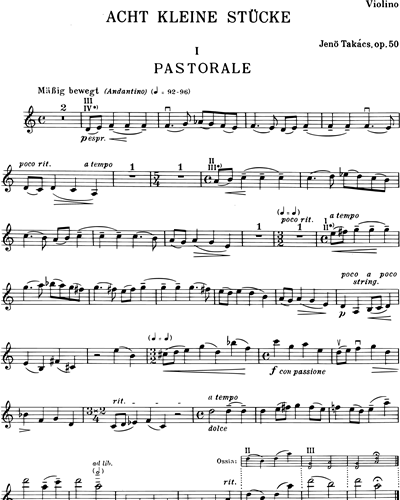 Eight Little Pieces, op. 50 — Jenő Takács
