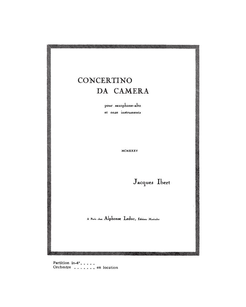 Concertino da camera — 雅克·伊贝尔