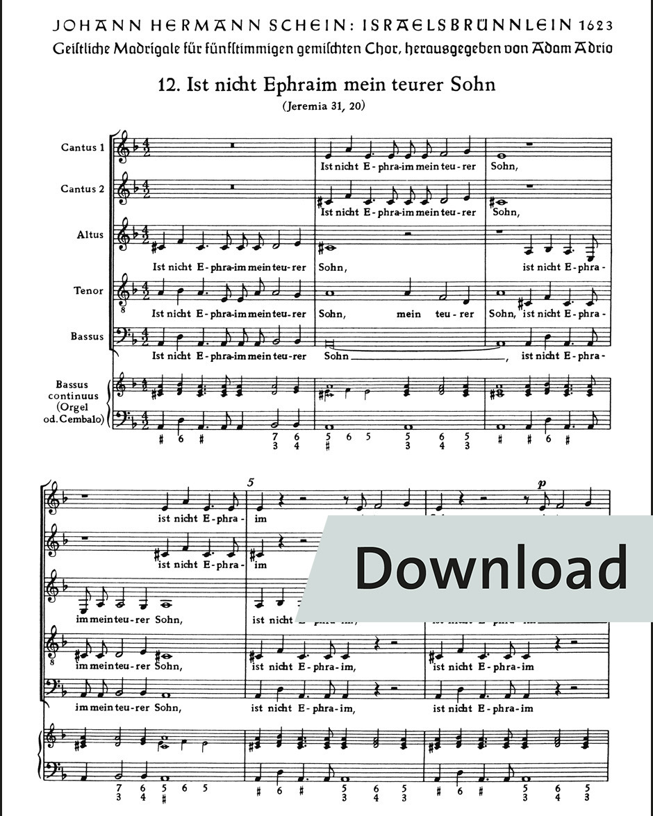 Ist nicht Ephraim mein geliebter Sohn — Johann Hermann Schein