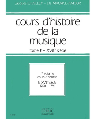 Cours d'histoire de la musique, Tome II: Vol. 1 — Jacques Chailley