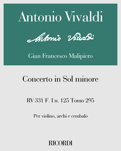 Concerto in Sol minore RV 331 F. I n. 125 Tomo 295 — Antonio Vivaldi