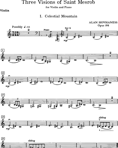 Three Visions of Saint Mesrob Op. 198 — 阿兰·霍夫哈奈斯