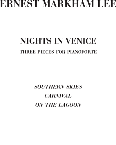 Nights in Venice — Ernest Markham Lee