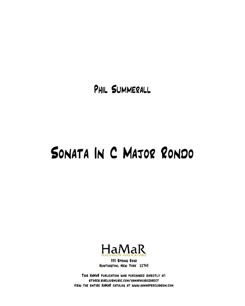 Sonata in C major — Phil Summerall