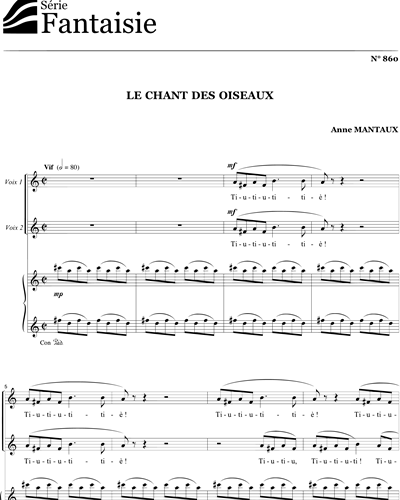 Le chant des oiseaux - Mantaux — Anne Mantaux
