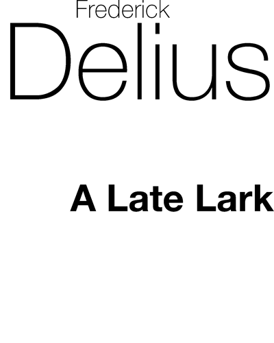 A Late Lark — 戴留斯