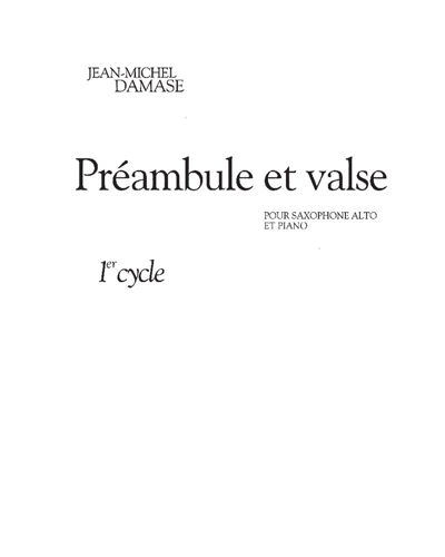 Préambule et valse — Jean-Michel Damase