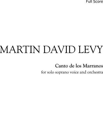 Canto de los Marranos — Marvin David Levy