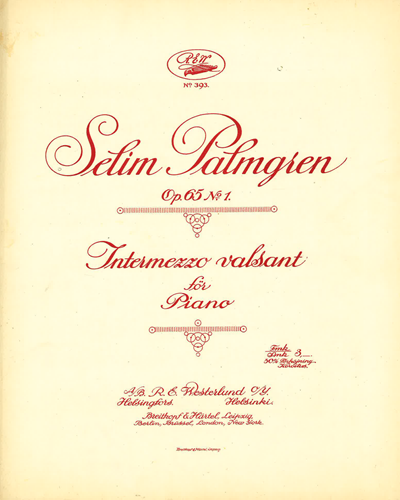 Intermezzo valsant, No. 1, op. 65 — 塞利姆·帕尔姆格伦