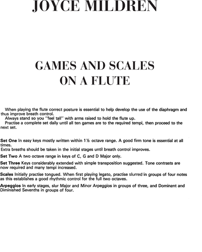 Games and Scales on a Flute — Joyce Mildren