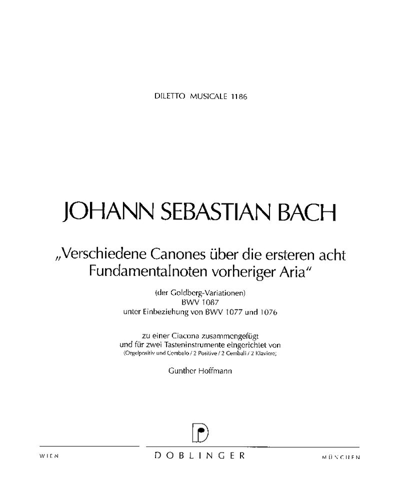 Varied Canons on the Bass line of the Aria (from 'the Goldberg Variations') — 巴赫