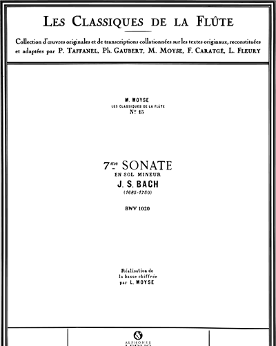 Sonata No. 7, BWV 1020 (Les Classiques De La Flûte No. 15) — Johann Sebastian Bach