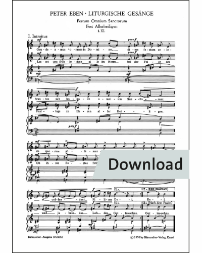 Festum Omnium Sanctorum - Proprium zum Fest Allerheiligen: Gaudeamus omnes in Domino / Lasset uns frohlocken alle im Herrn — Eben Peter