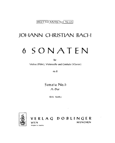 Sonata No. 5 in A major, op. 2 — J.C.巴赫