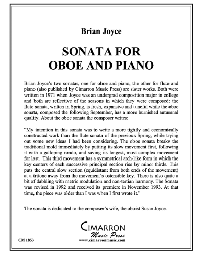 Sonata for Oboe and Piano — Brian Joyce
