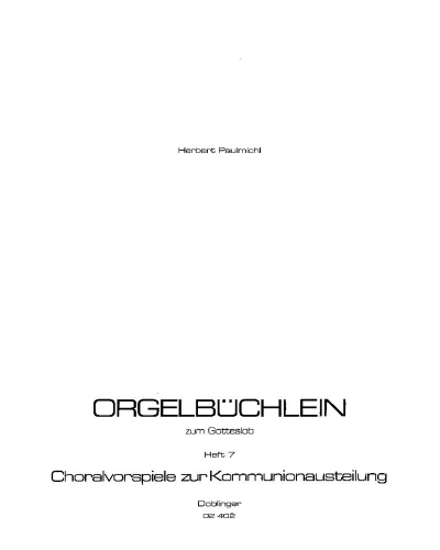 Organ Booklet for God's Praise, Vol. 7 — Herbert Paulmichl