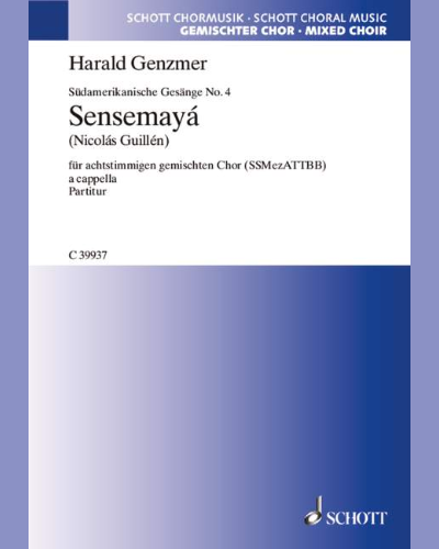 Südamerikanische Gesänge, GeWV 21 — Harald Genzmer