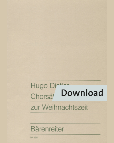 Chorsätze zur Weihnachtszeit für drei und vierstimmigen Chor — Hugo Distler