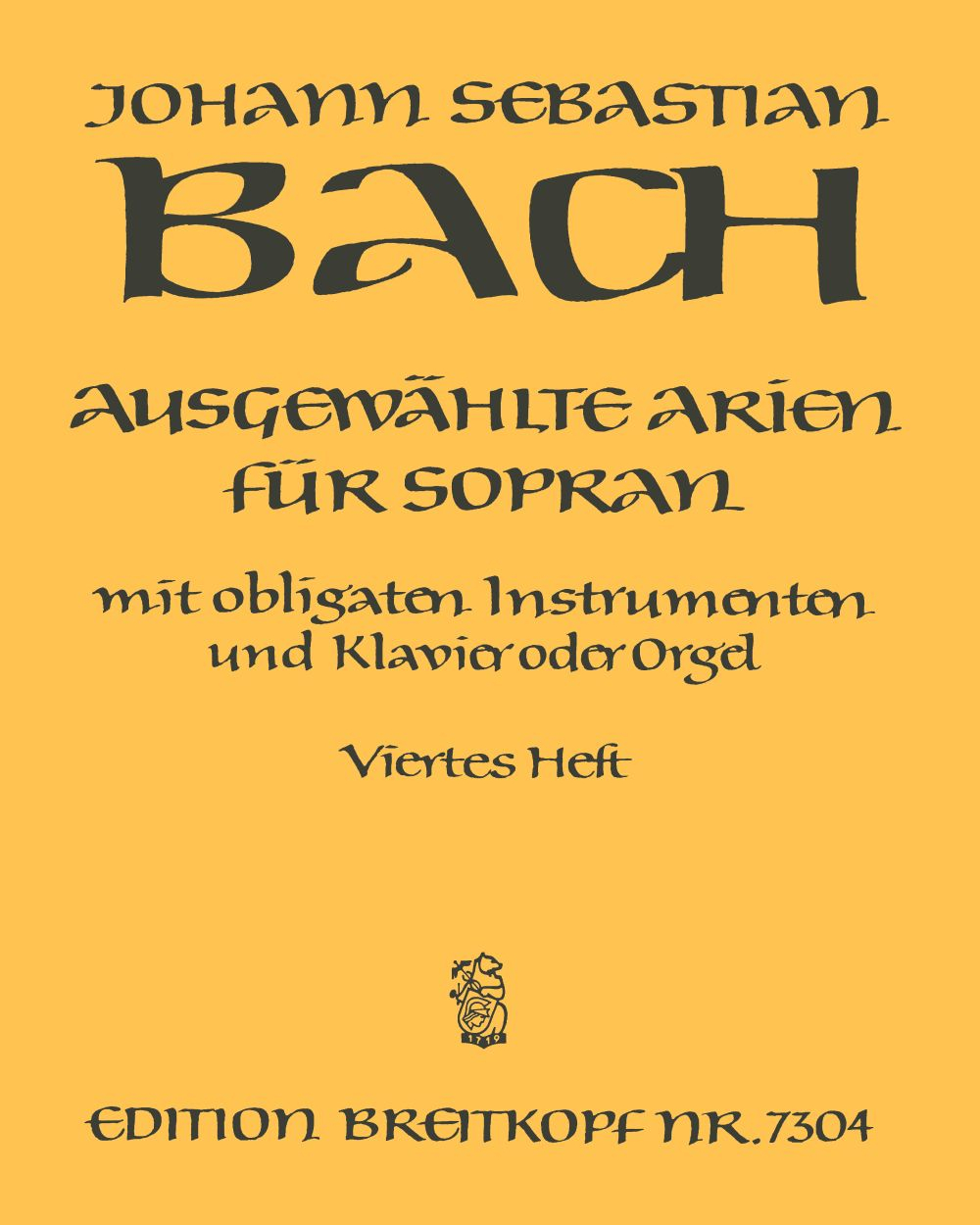 Selected Arias for Soprano - Volume 4 — Johann Sebastian Bach