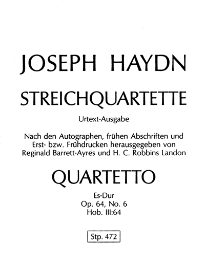 String Quartet in Eb major, op. 64/6 — 海顿