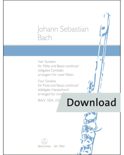 Four Sonatas for Flute and Basso continuo / obbligato Harpsichord, BWV 1034, 1035, 1030, 1032 — 巴赫