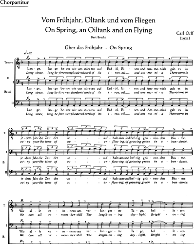 On Spring, on Oiltank and on Flying — Carl Orff