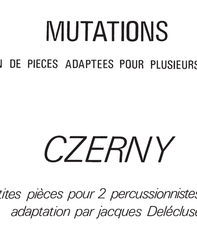 15 petites pièces pour 2 percussionnistes (clavier) — 车尔尼