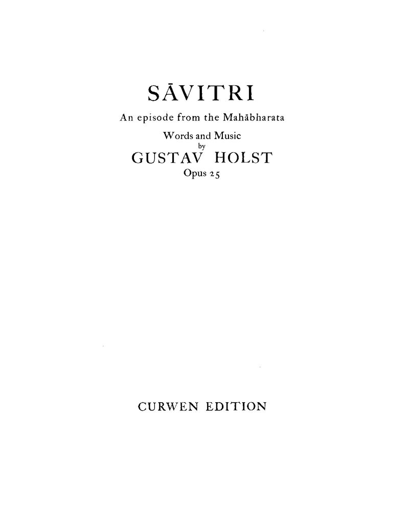 Sāvitri — 霍尔斯特