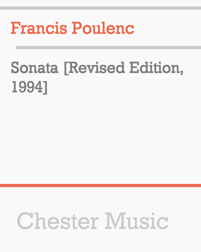 Sonata for Flute and Piano — 普朗克