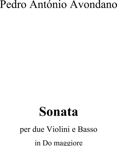 Sonata in D major — Pedro António Avondano