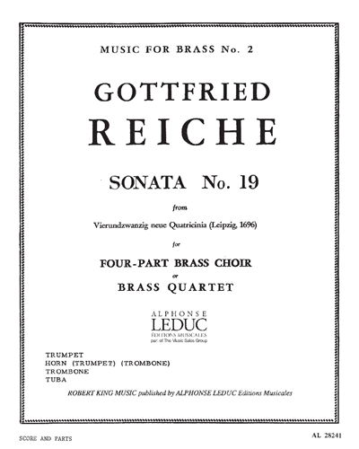 Sonata No. 19 (from 'Vierundzwanzig neue Quatricinia') — Gottfried Reiche