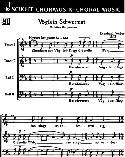 Vöglein Schwermut — Bernhard Weber