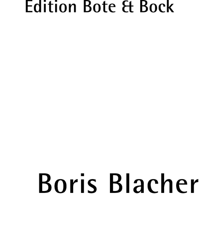 Two Poems for Jazz Quartet — Boris Blacher