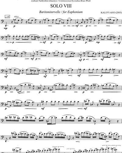 Solo VIII for Euphonium — Kalevi Aho