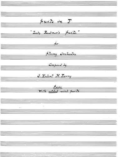Suite in F 'Lady Radnor' — 休伯特·帕里